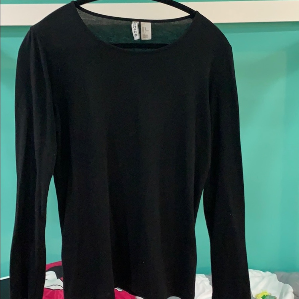 H&M Basic black long sleeve shirt